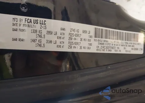 2015 Chrysler Town & Country Touring from USA, damaged, VIN 2C4RC1BG5FR706572
